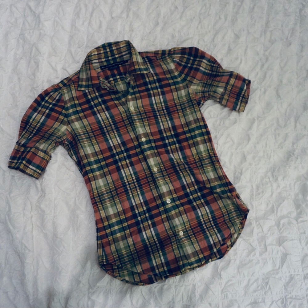 Ralph Lauren Sport Plaid Button Down Top